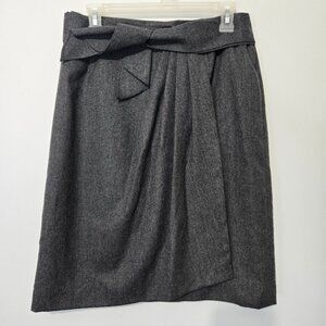 Ralph Lauren Womens Gray 100% Wool Wrap Skirt Size 10 Belted Unlined Business